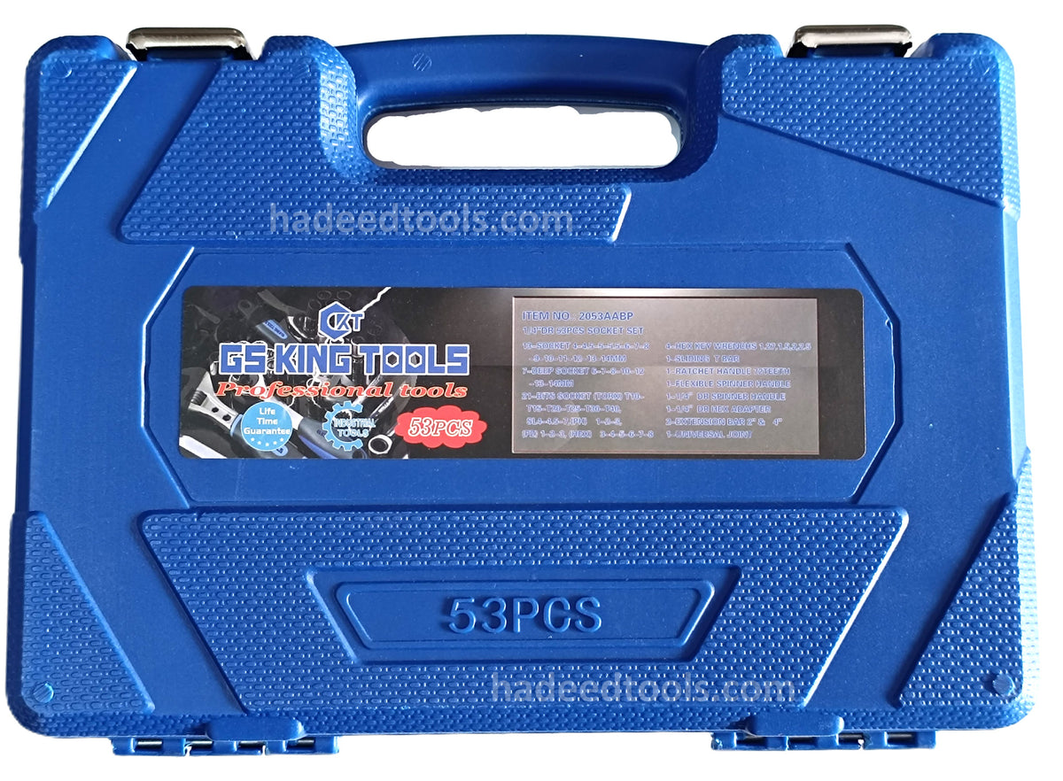 1/4 drive socket set 53 Pcs GS King Tool with deep sockets 72T Ratchet ...