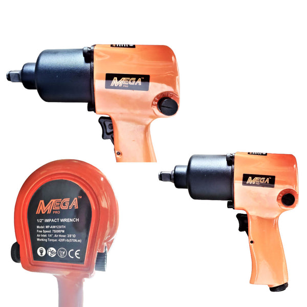 Air Impact Wrench 1/2" Twin Hammer 570Nm Torque Professional Mega