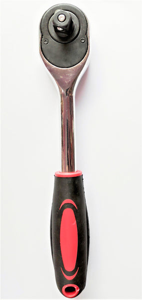 Dynatex Ratchet Wrench – 1/2" Drive, Rubber Grip Handle, Chrome Finish, Model TL/123459